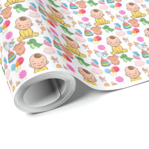 Söt barnkammardesign för baby shower-present presentpapper