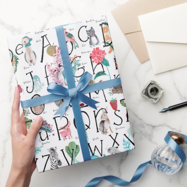 Söt barnkammare ABC | Alfabet mönster Presentpapper (Gåvor)