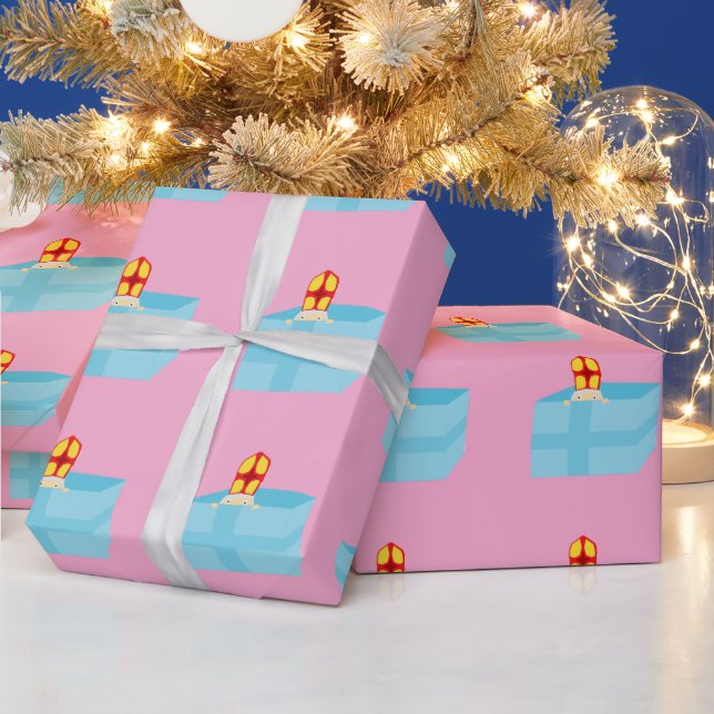 Söt Barnkonst Rolig S:t Nick Sinterklaas  Presentpapper (Helgdagar)