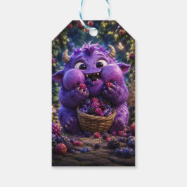 Söt Bärrytjuven Monster Fantasi Skogs Konst Presentetikett