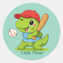 Söt baseboll-dinosaurie T-Rex sportillustration