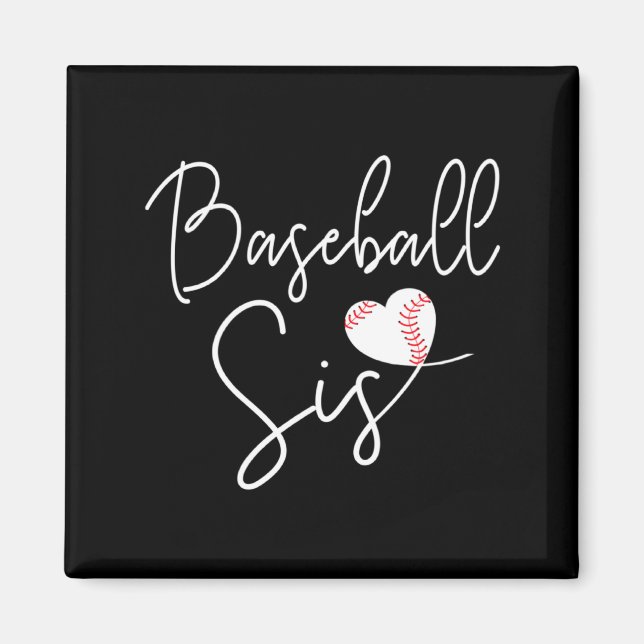 Söt baseboll syster konst magnet (Framsidan)