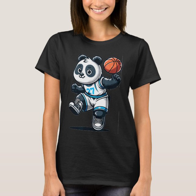 Söt basebollspelare Panda T Shirt (Framsida)