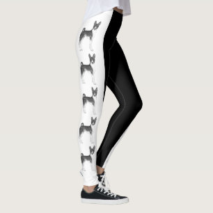Söt Basenji-hundillustration i svart och vitt Leggings
