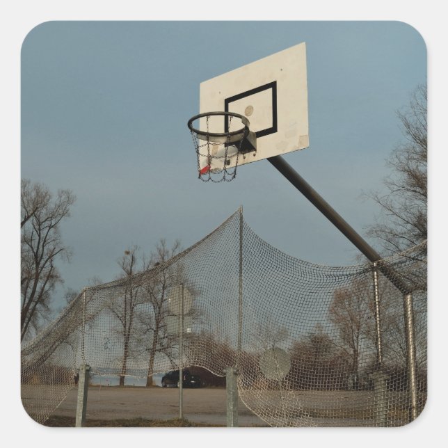 Söt Basketball Fyrkantigt Klistermärke (Framsida)