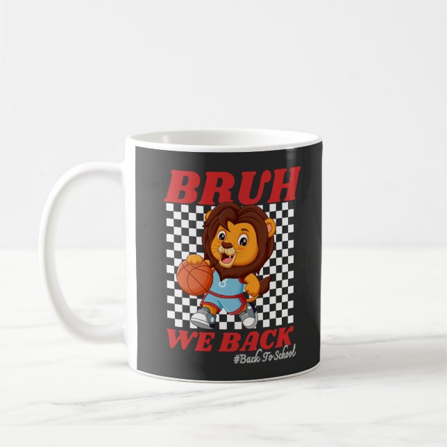 Söt basketboll lejon BRUH WE BACK Tillbaka till sk Kaffemugg (Vänster)