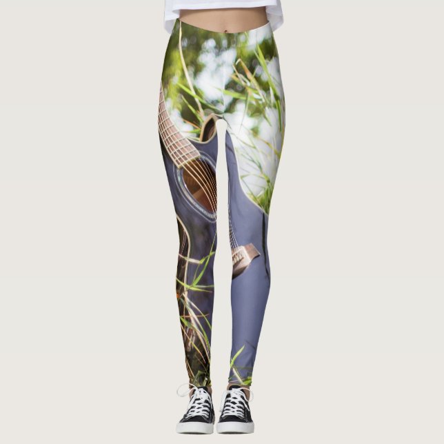 Söt Bass Guitar Leggings (Framsida)