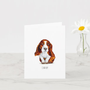Söt Basset Hound Chin Up Kort