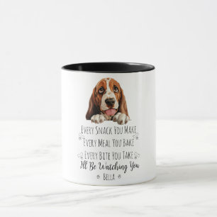 Söt Basset Hound Hund Rolig Anpassad Mugg