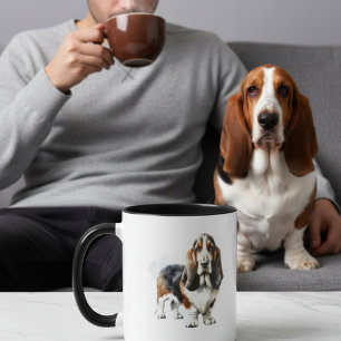 Söt Basset Hound-konst Personlig Mugg