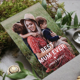 Söt BÄSTA MAMMA NÅGONSIN Hjärtan Mors Dag Foto Kort