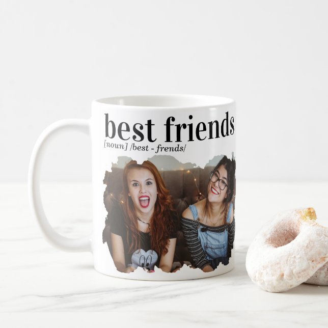 Söt Bästa Vänner BFF Ordbok Definition Foto Kaffemugg (Med munk)