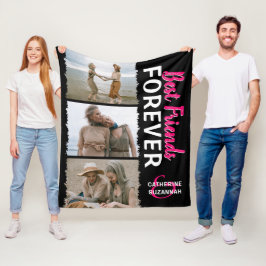 Söt 'Bästa vänner för alltid' 3 Foto Fleecefilt