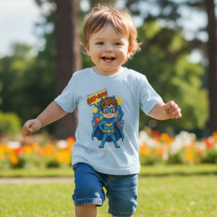 Söt Bat-Boy Superhjälte Kostym Småbarn Barn Blå T Shirt