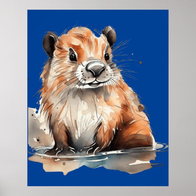 Söt bäver poster (Framsidan)
