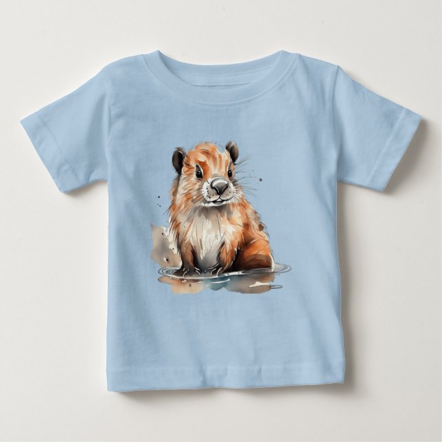 Söt bäver   t shirt (Framsida)