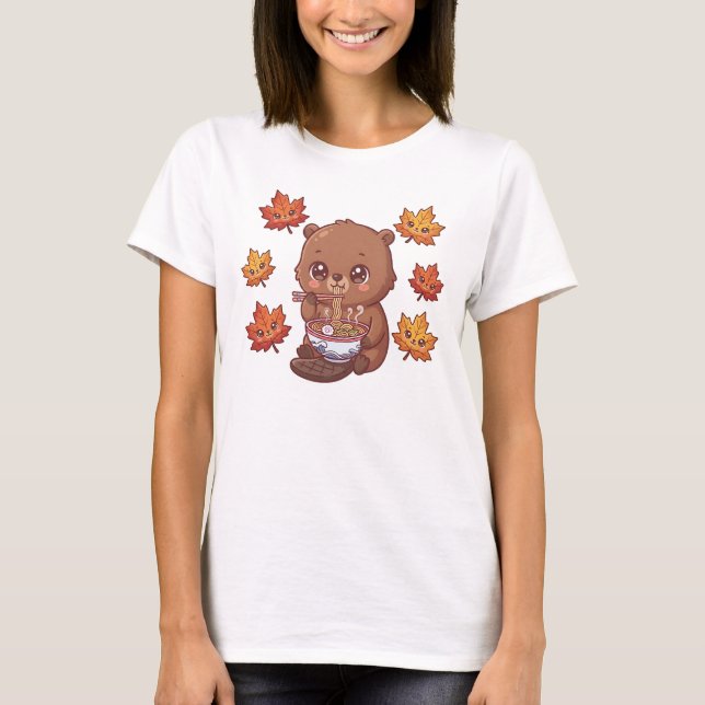 Söt bäver t shirt (Framsida)