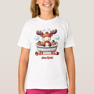 Söt Bävlingbadkar Tid Cartoon Illustration T Shirt