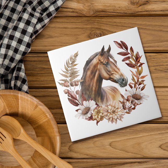 Söt Bay Horse Autumn Wandan Kakelplatta (Skapare uppladdad)