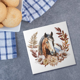 Söt Bay Paint Horse Autumn WAN Kakelplatta