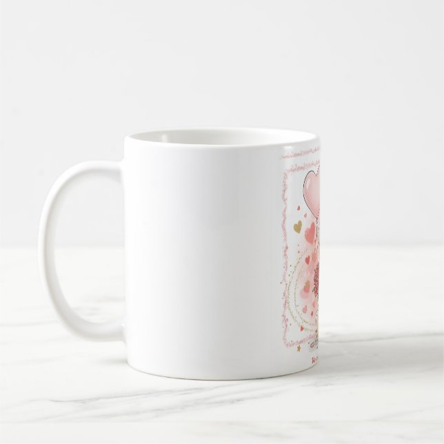 Söt "Be Mine" Teddybjörn Alla hjärtans dag C Kaffemugg (Vänster)