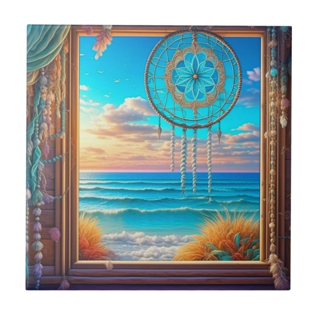 Söt Beachy Dreamcatcher på Windows Kakelplatta (Framsidan)