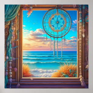 Söt Beachy Dreamcatcher på Windows Poster