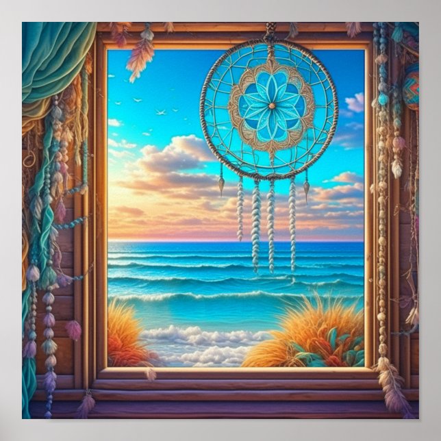 Söt Beachy Dreamcatcher på Windows Poster (Framsidan)