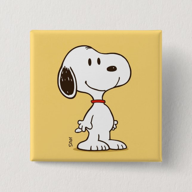 Söt Beagle-figur i tecknad stil Knapp (Framsida)