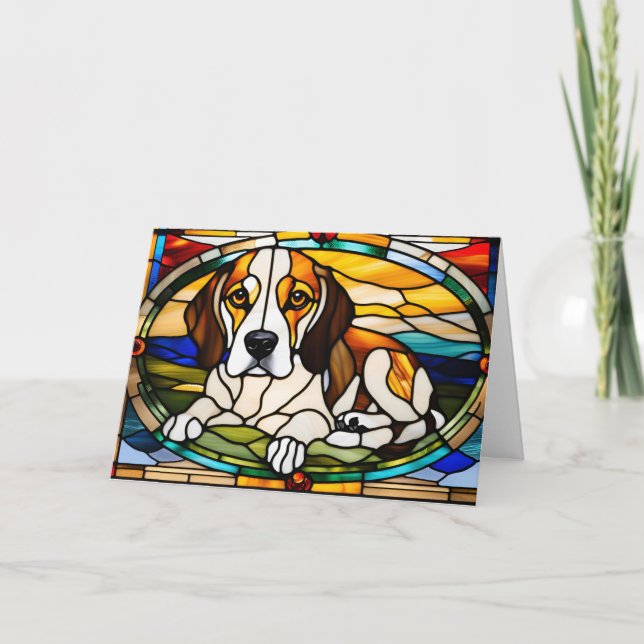 Söt Beagle-glasmålning Kort (Framsida)