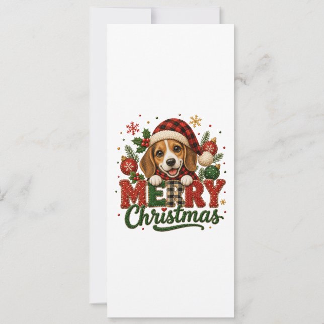 Söt Beagle God Jul Inbjudningar (Framsida)