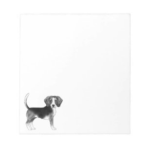 Söt Beagle Hund Illustration i Svart Och Vitt Anteckningsblock