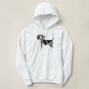 Söt Beagle Hund Illustration i Svart Och Vitt T Shirt