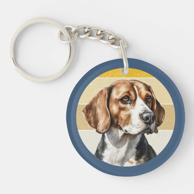 Söt Beagle Hund Retro Bakgrund (Framsidan)