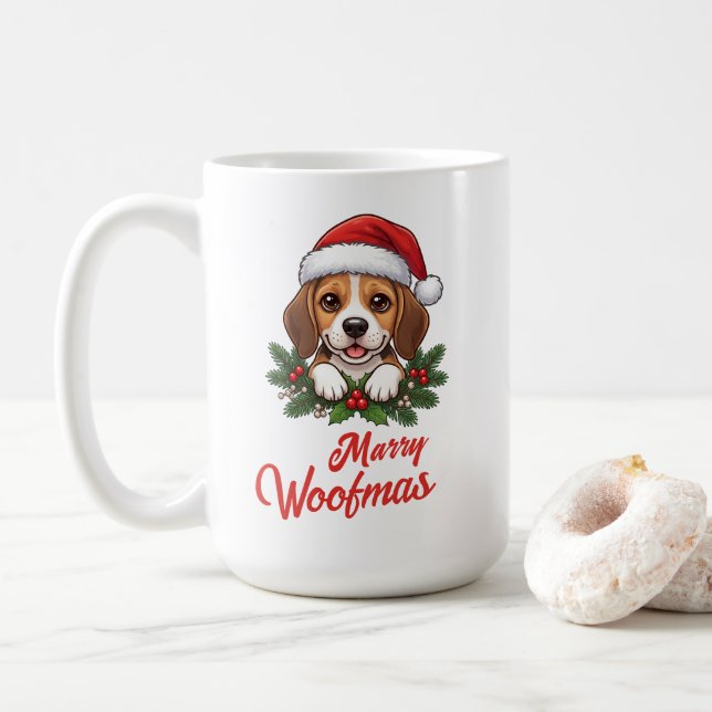 Söt Beagle julpresent Rolig hundälskare Kaffemugg (Med munk)