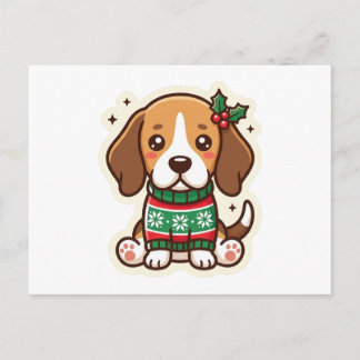 Söt Beagle-jultröja Kawaii Hund Postkort Helg Vykort