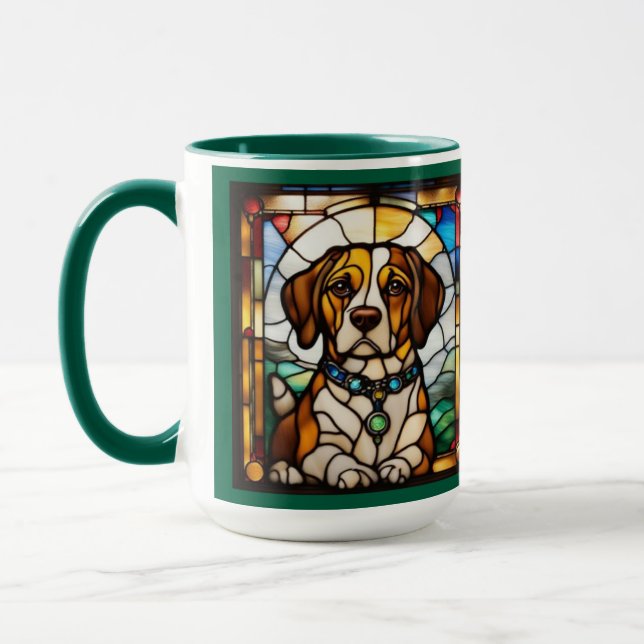 Söt Beagle-keramikkopp Mugg (Vänster)