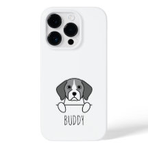 Söt Beagle med eget namn - telefonfodral
