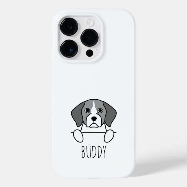 Söt Beagle med eget namn - telefonfodral (Baksida)