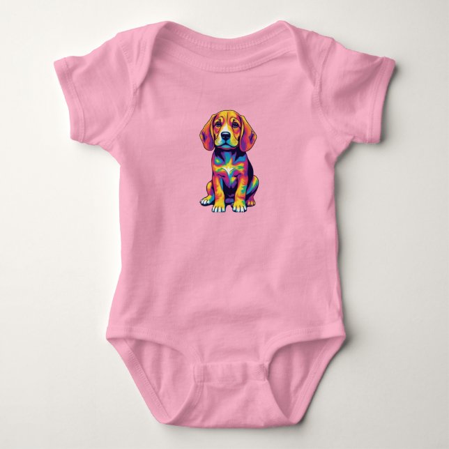 Söt Beagle  T Shirt (Framsida)