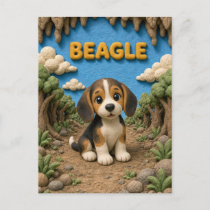 Söt beagle-valp, babyhund vykort