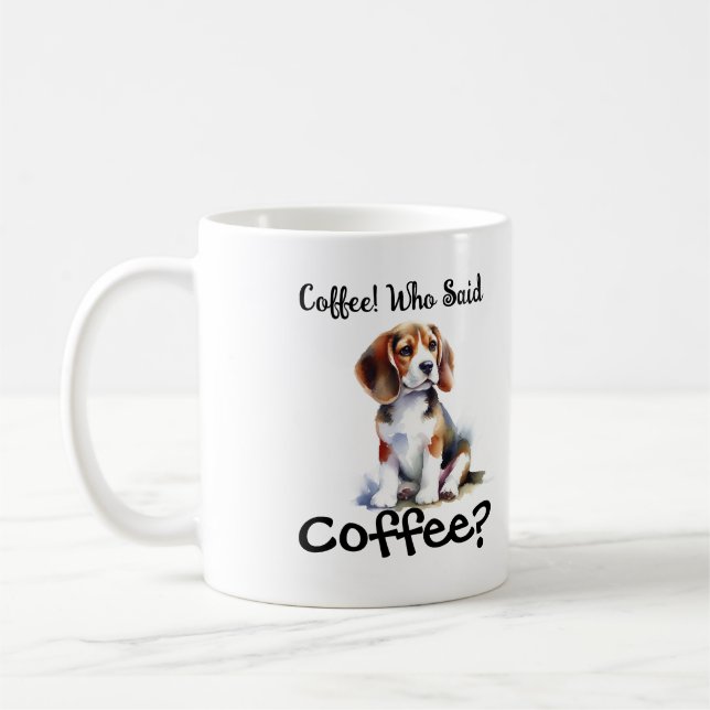 Söt '' Beagle-valp  Brun personifiera Kaffemugg (Vänster)