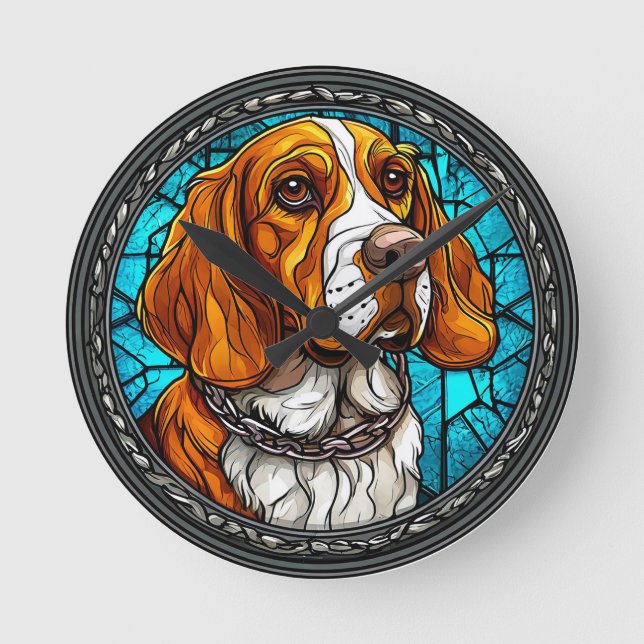 Söt Beagle-valp Rund Klocka (Framsida)