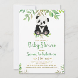 Söt Bear Greenery Guld Neutralt Baby Shower Photo Inbjudningar