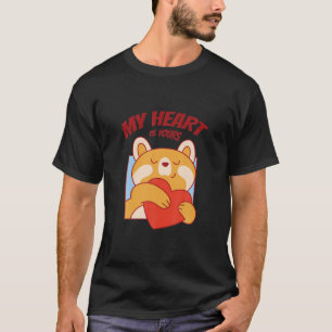 Söt Bear Heart Nalle Cute Plush i Kärlek T Shirt