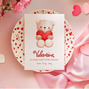 Söt Beary Glad Alla Hjärtans Dag Hälsning Kort
