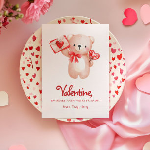 Söt Beary Glad Alla Hjärtans Dag Hälsning Kort