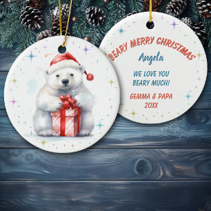 Söt Beary God Jul-sondotter Julgransprydnad Keramik