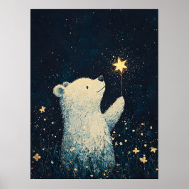 Söt Bebis Björn Nurseriesal Barn Rumstryck  Poster