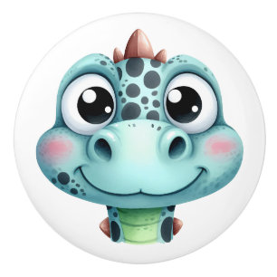 Söt Bebis Dino Ansikte Knopp